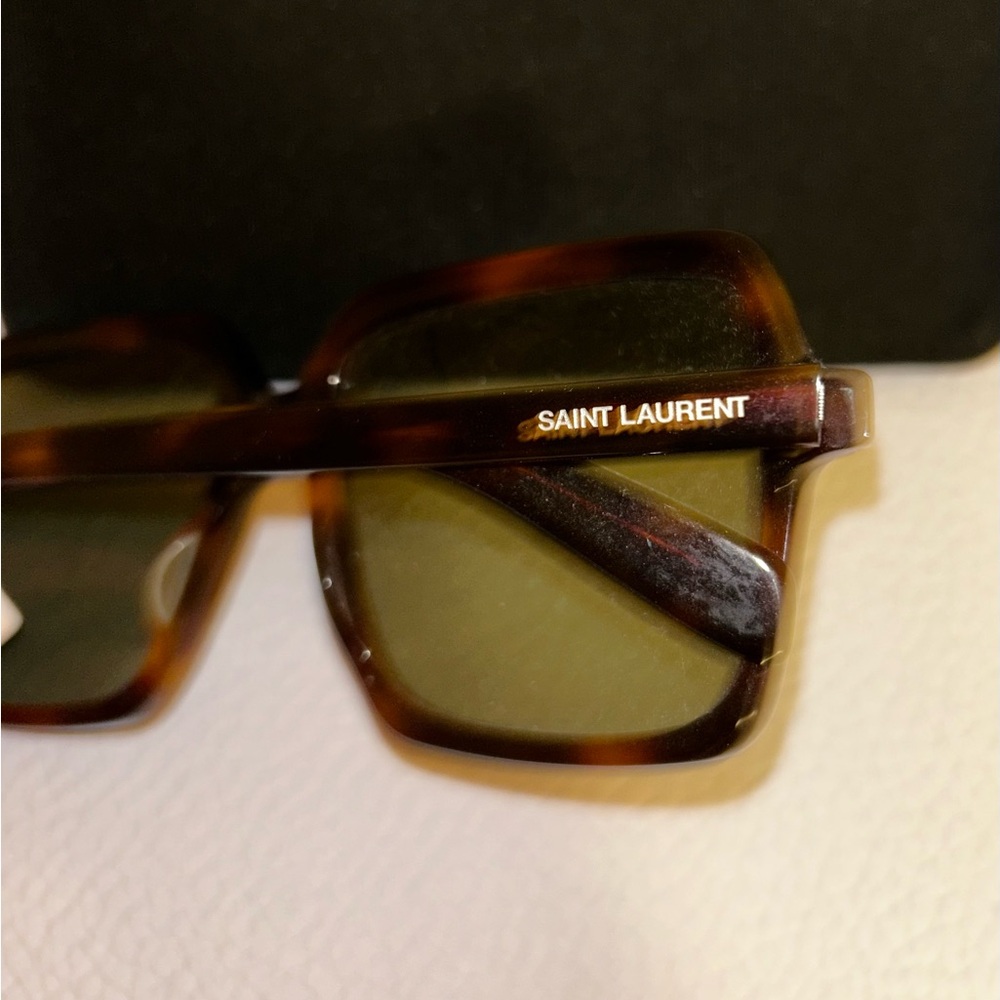Saint Laurent Women's Brown Square Sunglasses - Picture 3 of 4